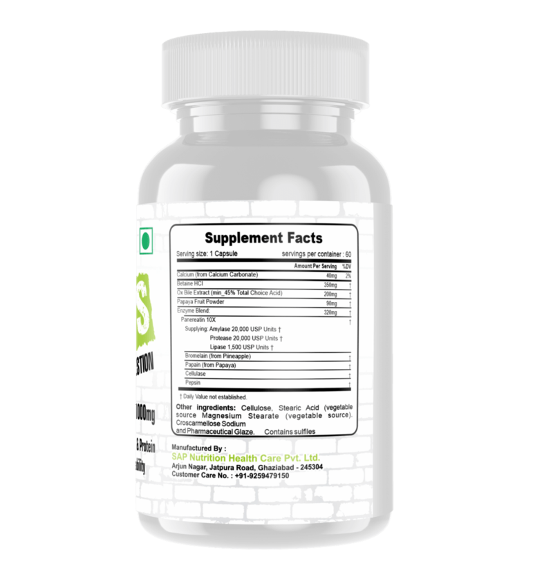 Enzymes 60 Capsule 1000mg - Image 3